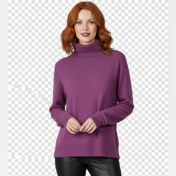 Charter Club Vintage Cashmere Turtleneck Sweater Pullover Top Soft Minimalist L - Picture 1 of 13